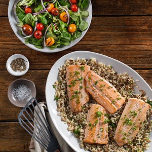 Oven roasted pacific salmon with fresh herbs