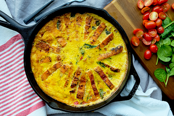 Smoky Applewood Roasted Salmon Frittata