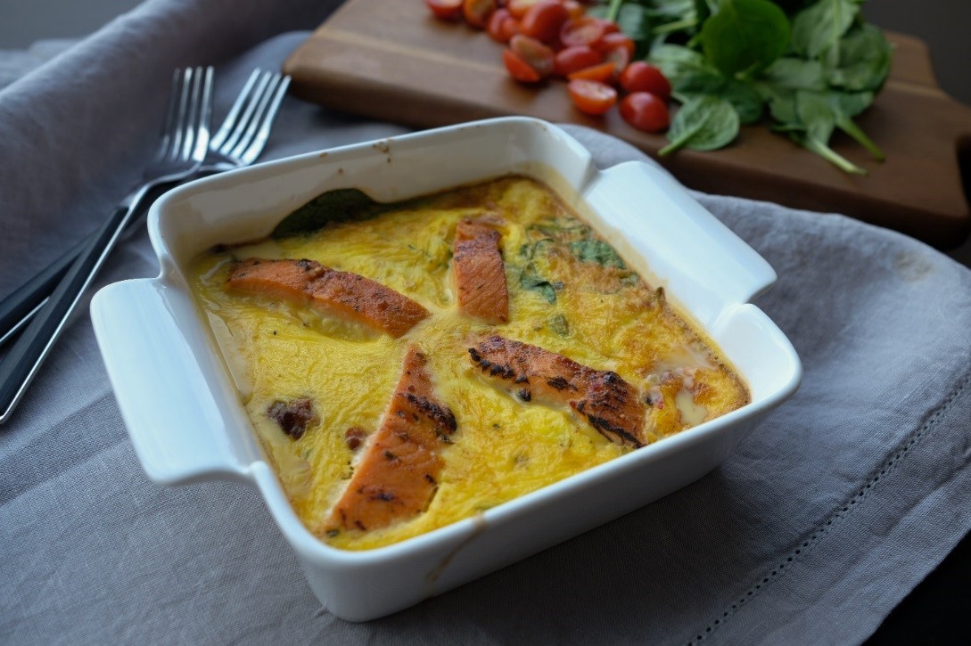 frittata au saumon à la fumée de pommier