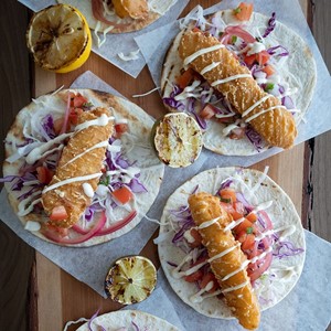 Stout Battered Fish Tacos